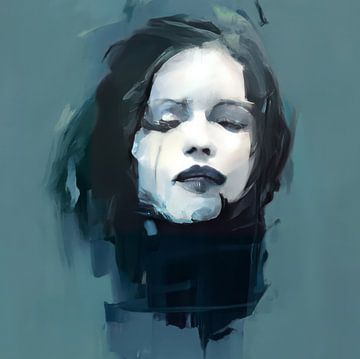 Abstract portrait "Floating" by Carla Van Iersel