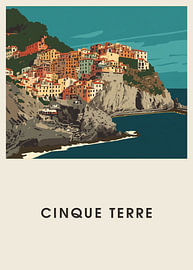 Cinque Terre – Mid-Century Travel Poster by Albert Klee