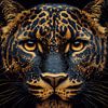 gouden panter op een zwarte achtergrond van Gelissen Artworks