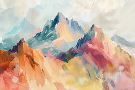 Layers of Serenity: Abstract Mountains by Thea
