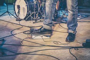 Fuß auf Gitarrenpedal