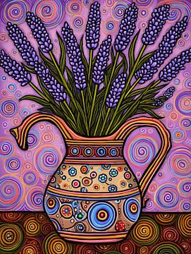 Lavendel Vaas | Joyful Lavender in Colorful Vase
