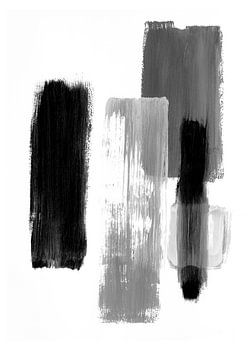 Monochrome Striche - Minimalistischer schwarz-weißer abstrakter Druck