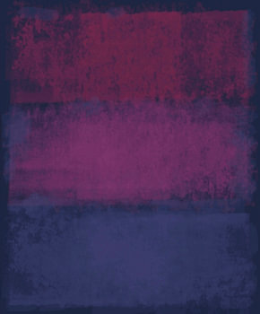 Abstrakt in tiefblauen und roten Farbtönen