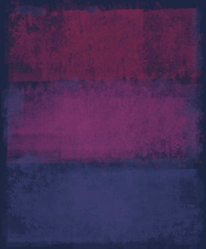 Abstract in diep blauwe en rode tinten van Rietje Bulthuis