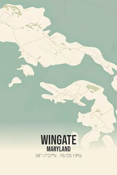 Vintage landkaart van Wingate (Maryland), USA. van Rezona