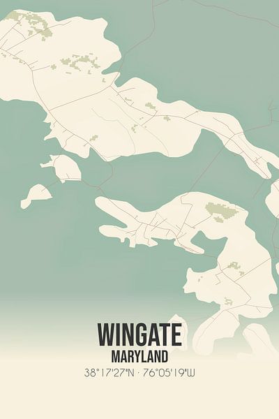 Vintage map of Wingate (Maryland), USA. by Prints of Place
