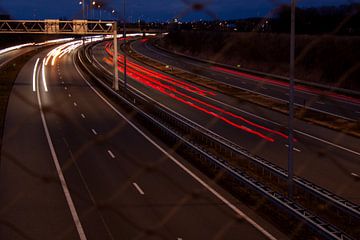A6 motorway in the dark long shutter speed by Marco Theunissen