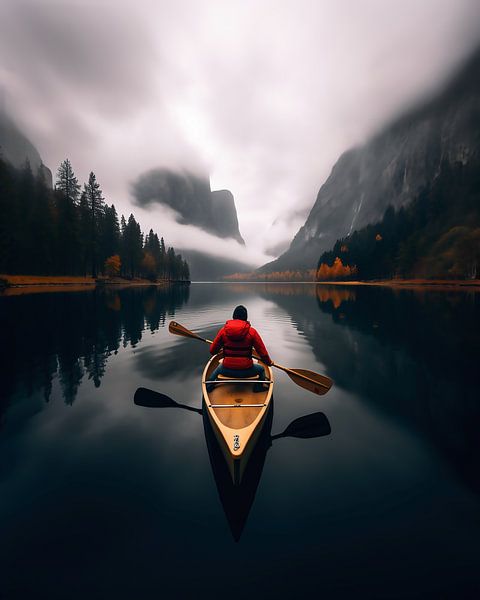 Kanufahrt auf dem Bergsee von fernlichtsicht
