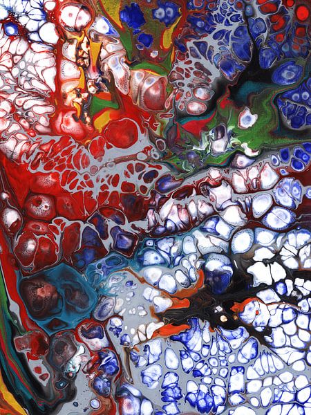 Abstraktes Acryl Pouring von Mario Hoesel