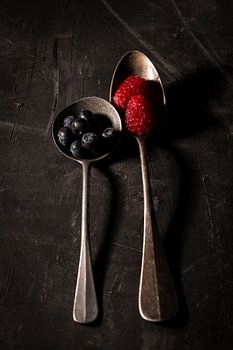 Spoons with fruit