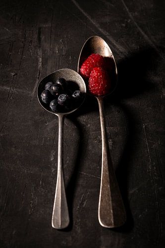 Spoons with fruit