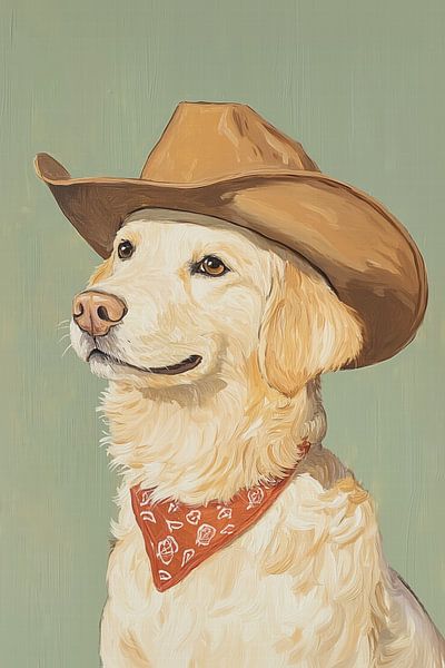 Cowboy Golden Retriever von Melloi Art Prints