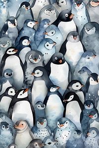 Aquarell Pinguine von ColorCat