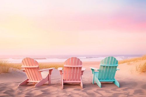Rustig strand aan het eind van de dag