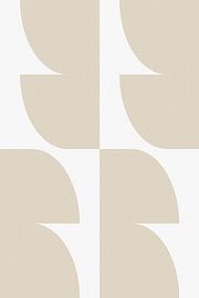 Modern abstract minimalist geometric shapes in beige and white 10 by Dina Dankers