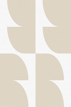 Moderne abstracte minimalistische geometrische vormen in beige en wit 10 van Dina Dankers