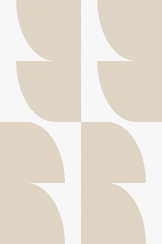 Moderne abstracte minimalistische geometrische vormen in beige en wit 10