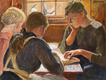 Children reading, Pekka Halonen