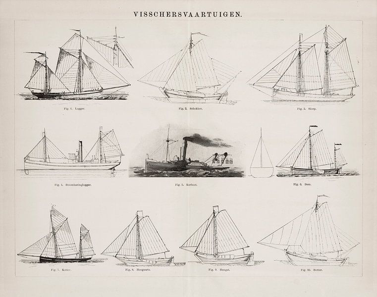 Vintage Bild Fischerboote von Studio Wunderkammer