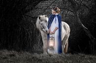 Girl and her pony with lamp 1 by Laura Loeve thumbnail
