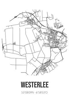 Westerlee (Groningen) | Karte | Schwarz und weiß von Rezona