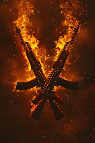 Fusils d'assaut en feu