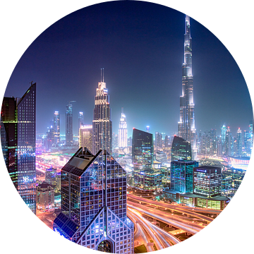 Burj Khalifa verlicht de hemel van Rene Siebring