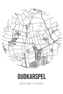 Oudkarspel (Noord-Holland) | Landkaart | Zwart-wit van Rezona