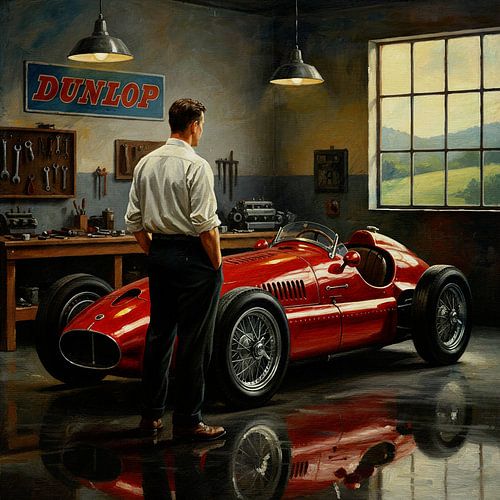 Reflectie met een oldtimer