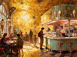 Goldene Stunden im Eiscafé von Kristin M