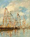 Jacht haven in Trouville, Deauville, Eugène Boudin van Liszt Collection thumbnail