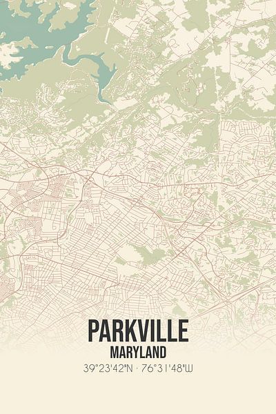 Vintage map of Parkville (Maryland), USA. by Prints of Place