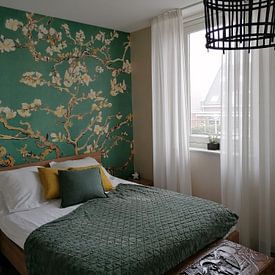 Customer photo: Almond blossom by Vincent van Gogh (deep green), as wallpaper