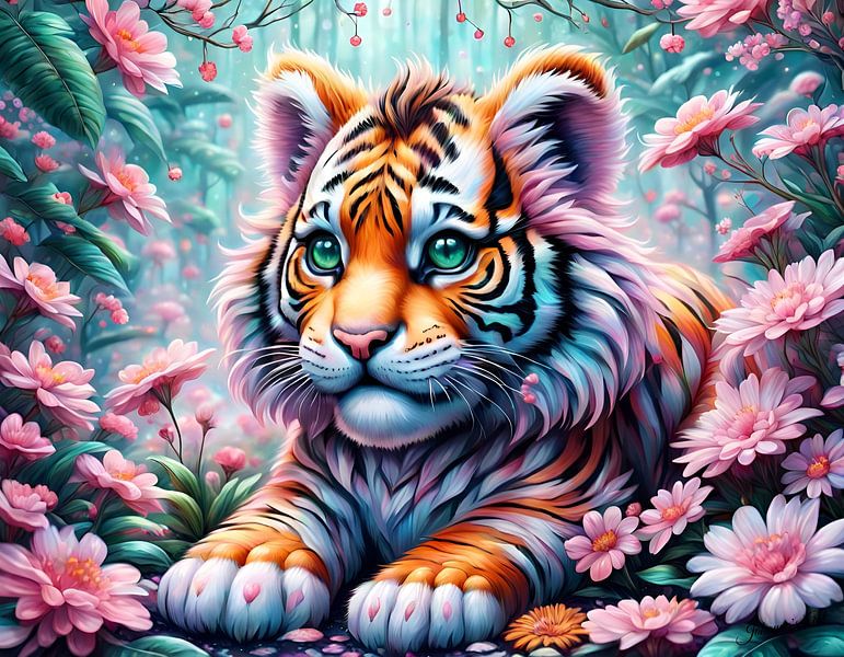 Cute little Tiger -1 by Johannas Art Creations