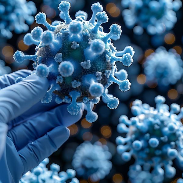 Fictief virus in kleur van de-nue-pic