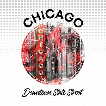 Graphic Art CHICAGO Downtown State Street van Melanie Viola