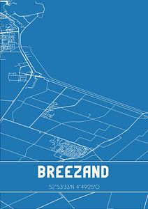 Blauwdruk | Landkaart | Breezand (Noord-Holland) van Rezona