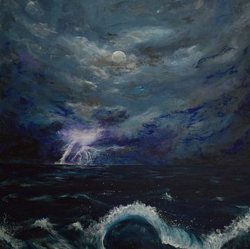 Thunderstorm at sea van Art by Esther de Wolf