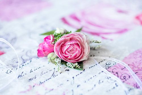 Pink flower corsage