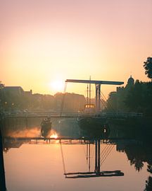 Zwolle Pelserbrugje im Nebel von Björn De Vries