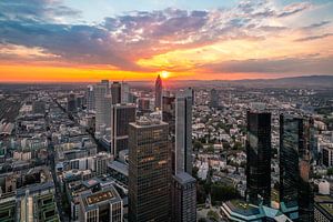 Frankfurt from above Maintower at sunset by Fotos by Jan Wehnert