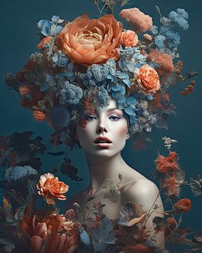 Femme et fleurs sur Imagine