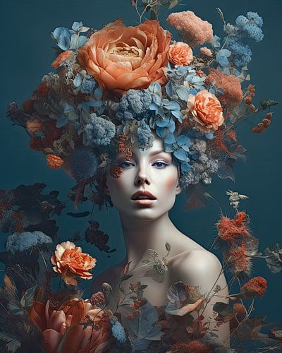 Woman and flowers