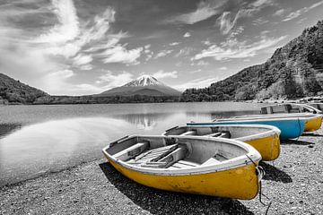 Idylle aan het Shoji-meer met de berg Fuji | colorkey van Melanie Viola