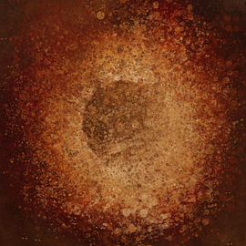 Spiced Japandi Eclipse – an abstract circle in warm earth tones by MadameRuiz