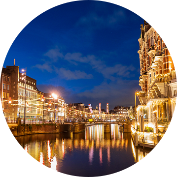 Amsterdam verlichte bruggen bij de Amstel en het Muntplein van Sjoerd van der Wal Fotografie