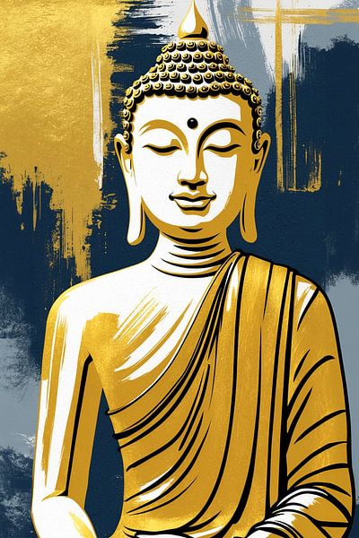 Sitzender goldener Buddha von Jan Bouma