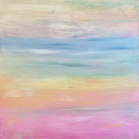 Aura van geluk - delicate pastel chakra harmonie - Tijdloze abstracte kunst van Susanna Schorr