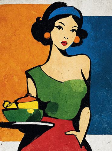 Colorful Chef with Dish